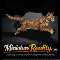 Low-Poly Running Domestic Cat miniature, three-quarter view — thumbnail 2
