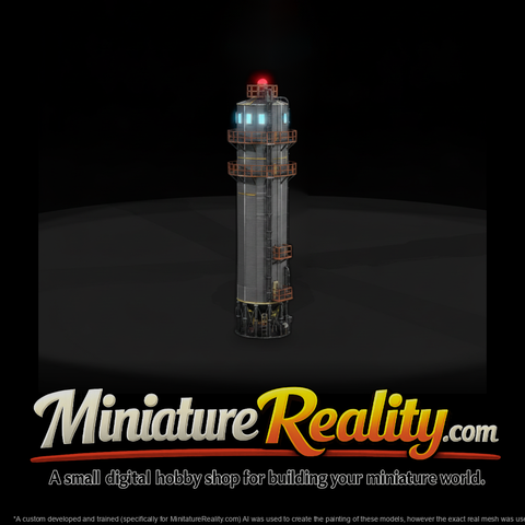 Industrial Grain Silo miniature, three-quarter view