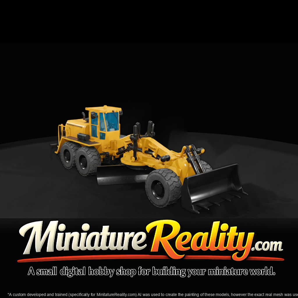Motor Grader - Road Grader miniature, three-quarter view