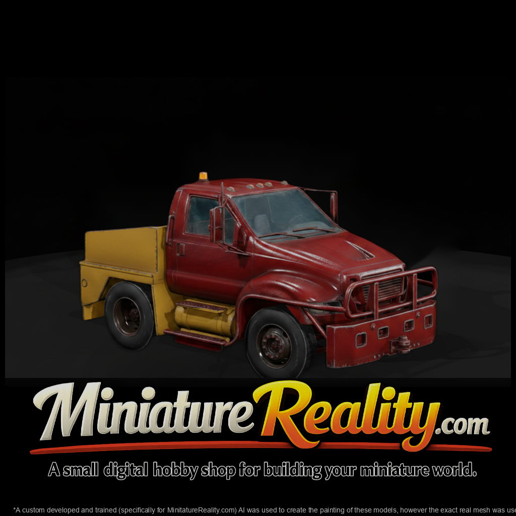 Airport Tug Truck miniature, three-quarter view