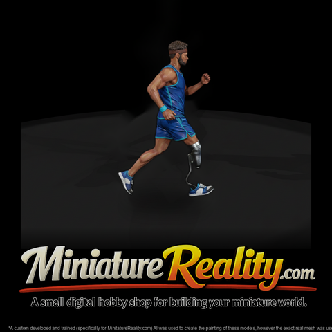Para-Athlete Sprinter with Running Blade