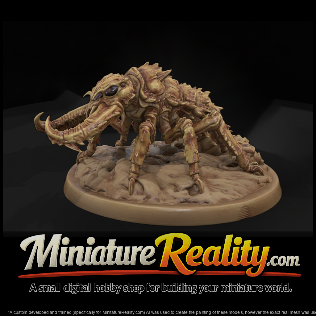 Sand Trap Antlion Beast miniature, three-quarter view