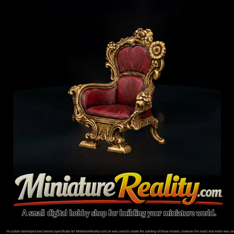 Rococo Ornate Throne Armchair
