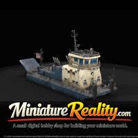 FlatBottom Pusher Barge - Scale & Model Railroads, three-quarter view — thumbnail 3