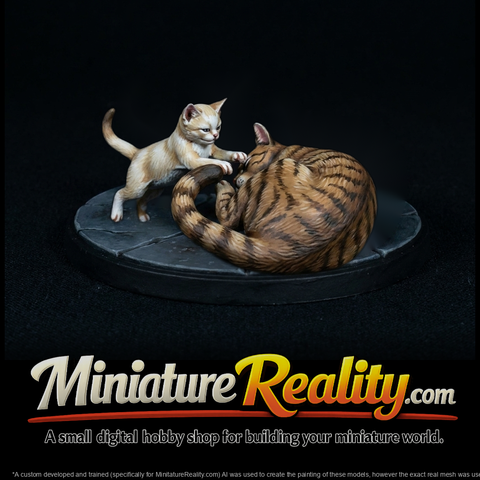 Playful Cat Pair Figurines ( Friendly)