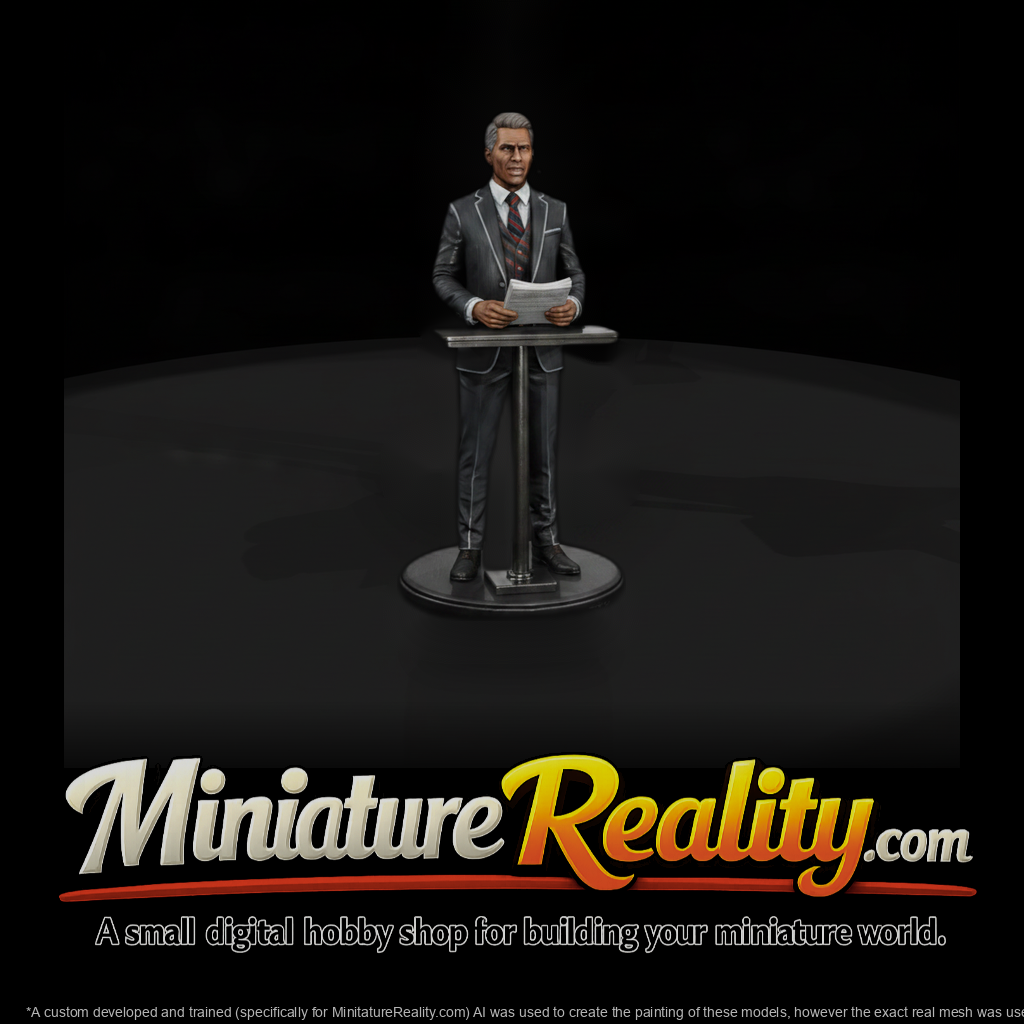 News Anchor at Broadcast Lectern