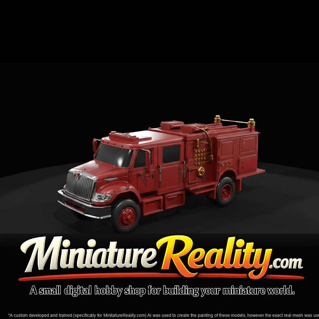 International Fire Truck 2 miniature, three-quarter view
