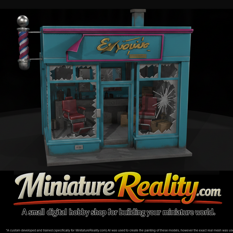 Abandoned Barber Shop Storefront