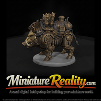 Steam-Vent Boar Mechanical Construct miniature, three-quarter view — thumbnail 1