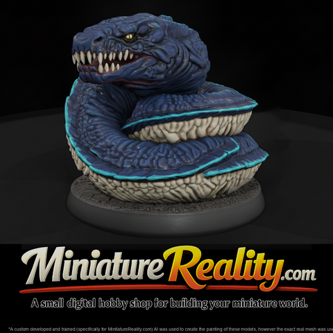 Fanged Coiled Serpent Bust And