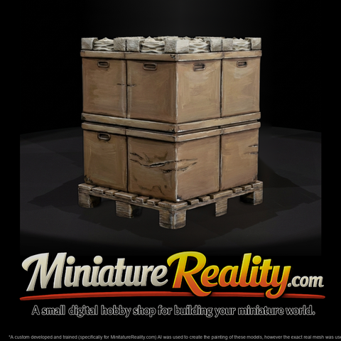 Stacked Pallet with Crates and Sacks