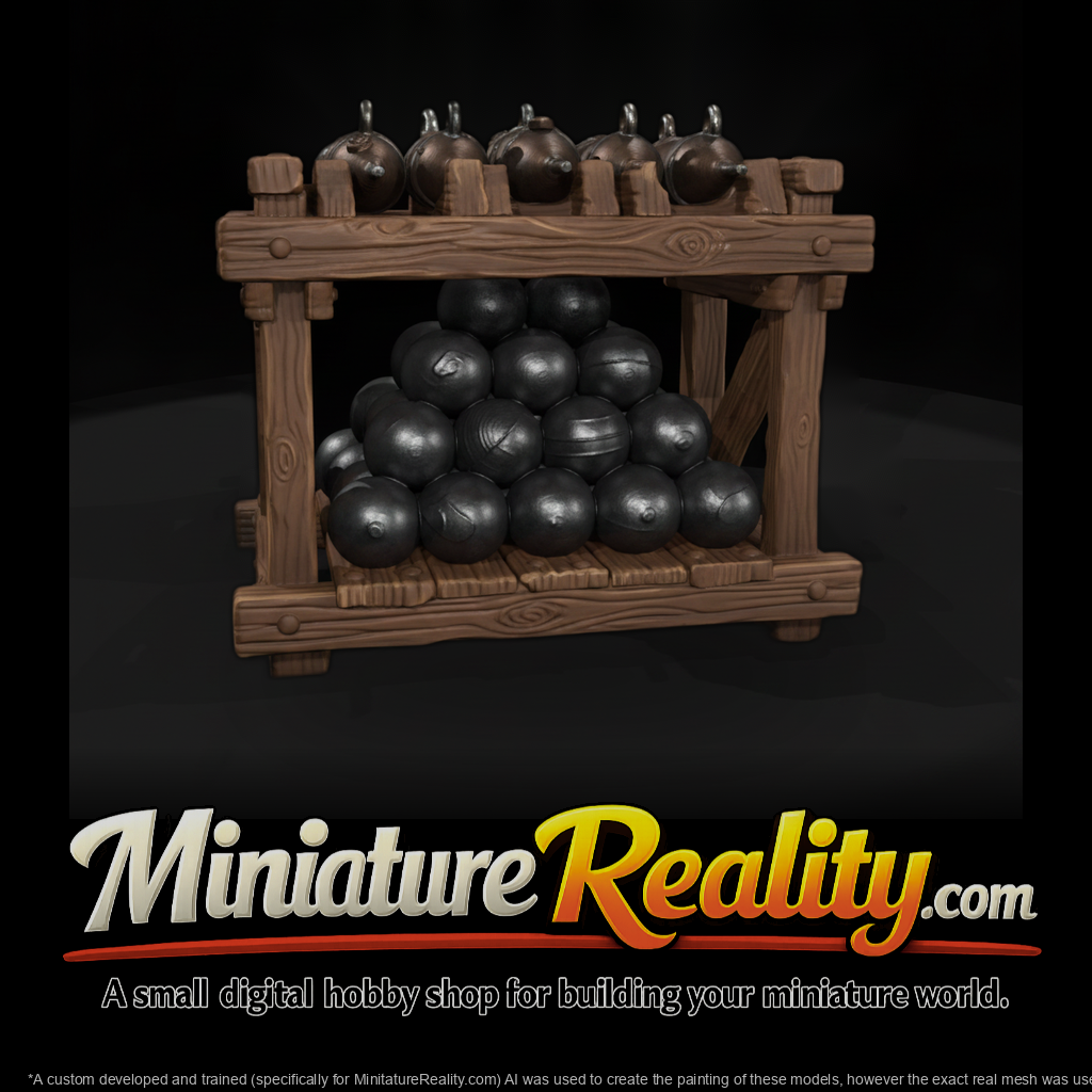 Mil 080 Wild West Fort Cannonball Shell Rack