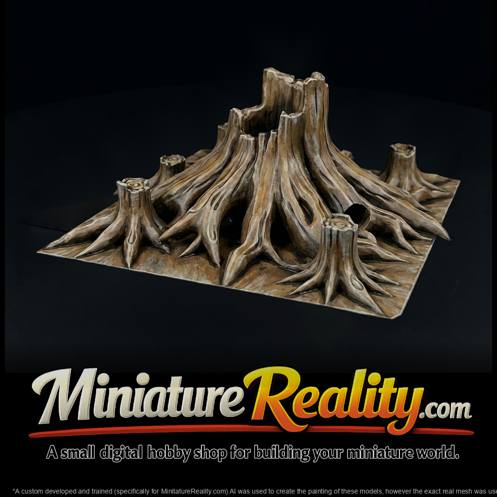 Stylized Tree Stump Cluster — Terrain