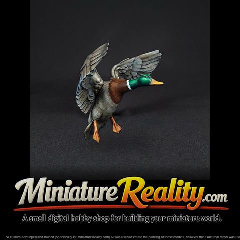 Stylized Flying Mallard Duck — Accent