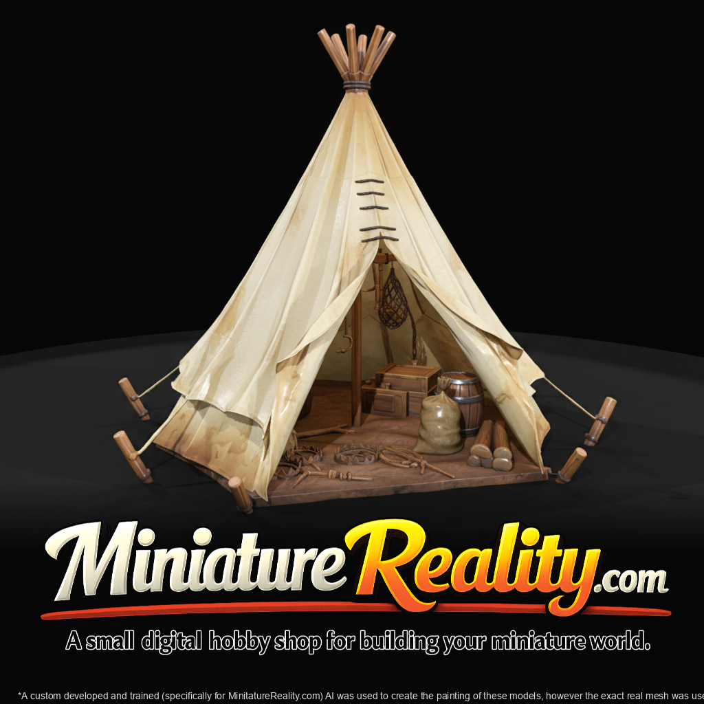 Trapper S Tent miniature, three-quarter view