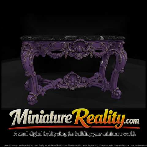 Console Table miniature, three-quarter view
