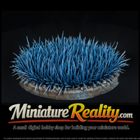 Stylized Blue Grass Tuft miniature, three-quarter view — thumbnail 2