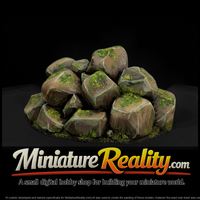 Low-Poly Grassy Dirt Terrain Base (Stylized) miniature, three-quarter view — thumbnail 2
