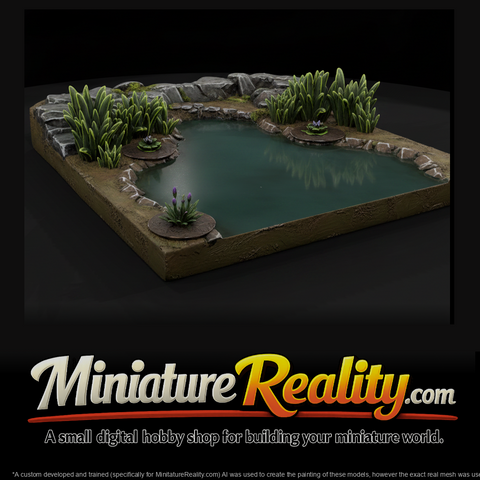 Marsh Pond Base with Reeds and Lilies