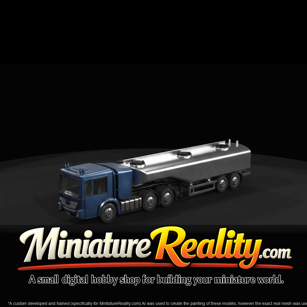 Airport Fuel Tanker Tractor-Trailer miniature, three-quarter view