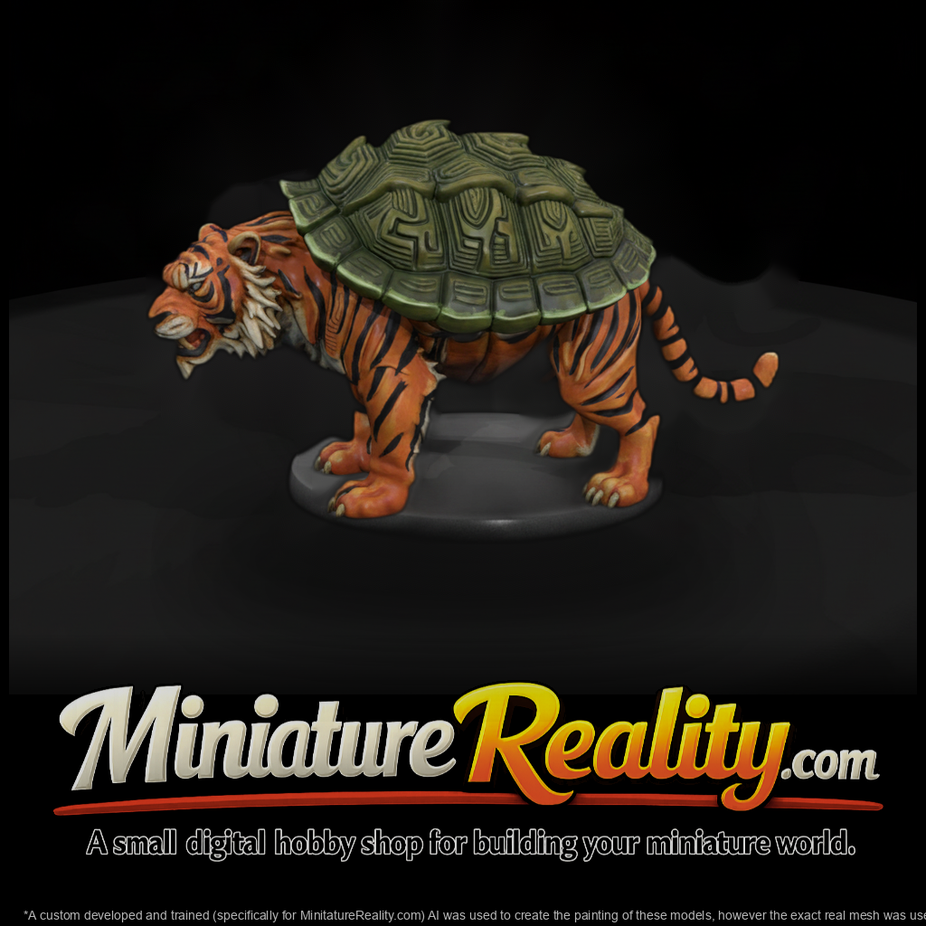 Stylized Fantasy Tiger Tortoise Hybrid Miniature 0