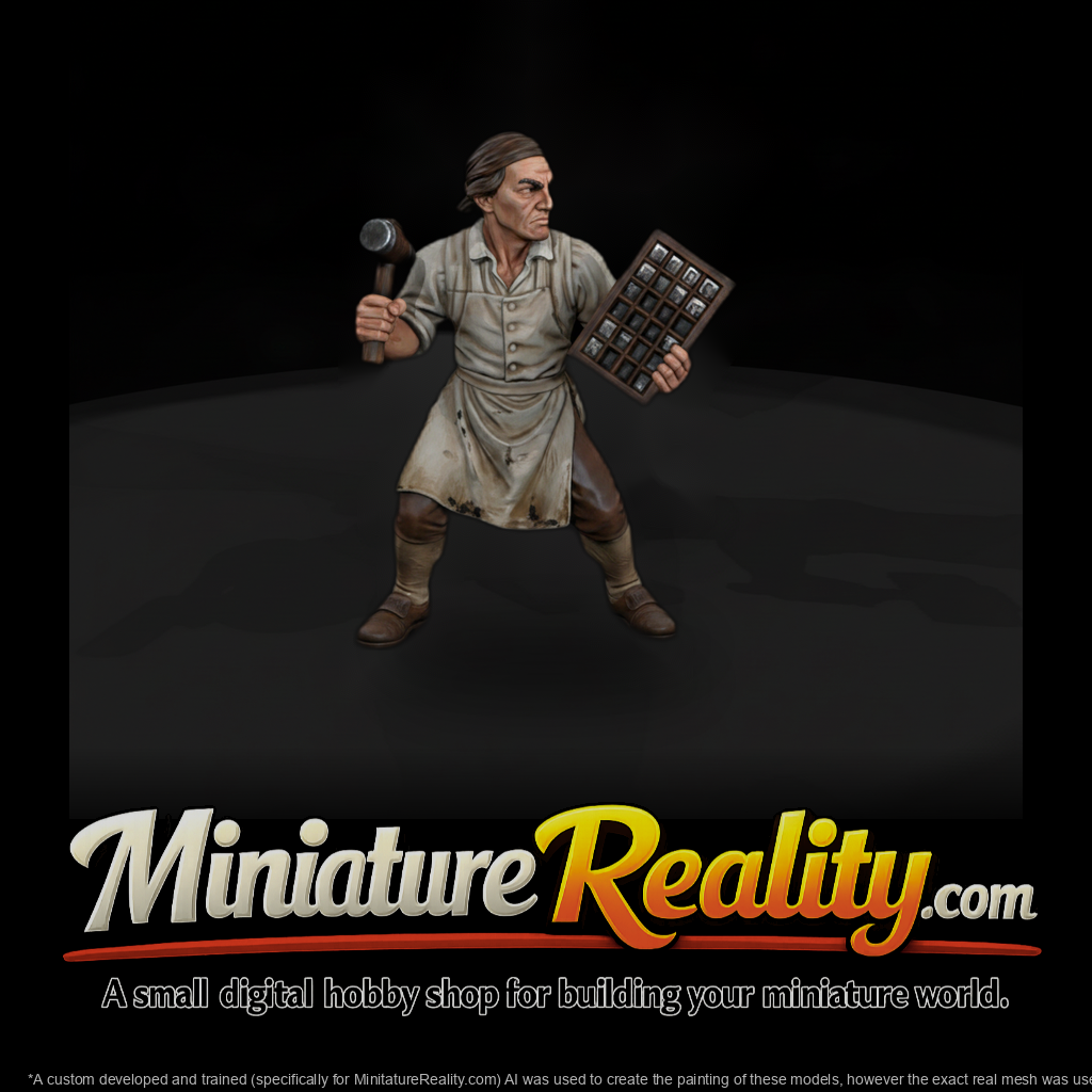 Hist 0239 Colonial Printer Miniature Figure