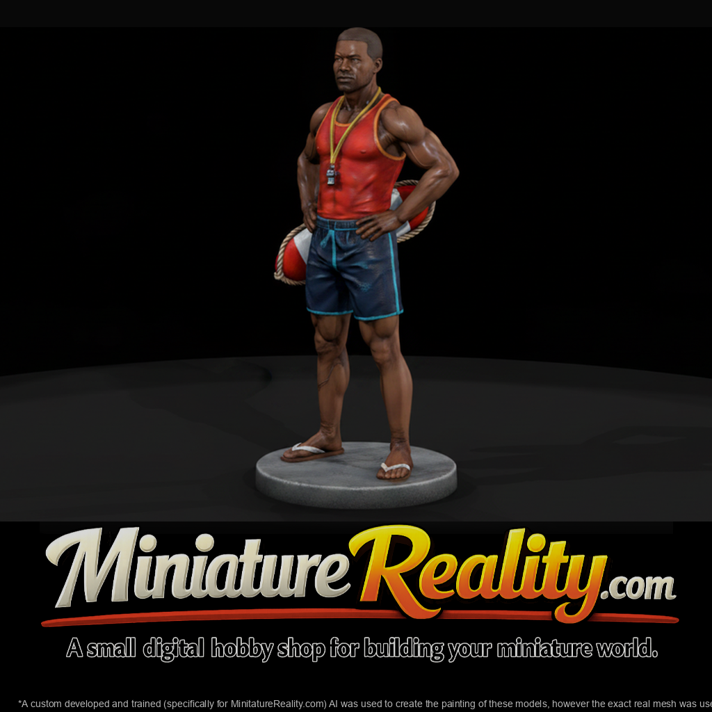 Beach Lifeguard with Ring Buoy