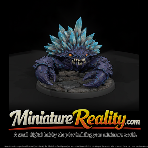 Crystal-Shard Crab Monster miniature, three-quarter view
