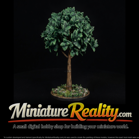Stylized Topiary Tree on Round Base