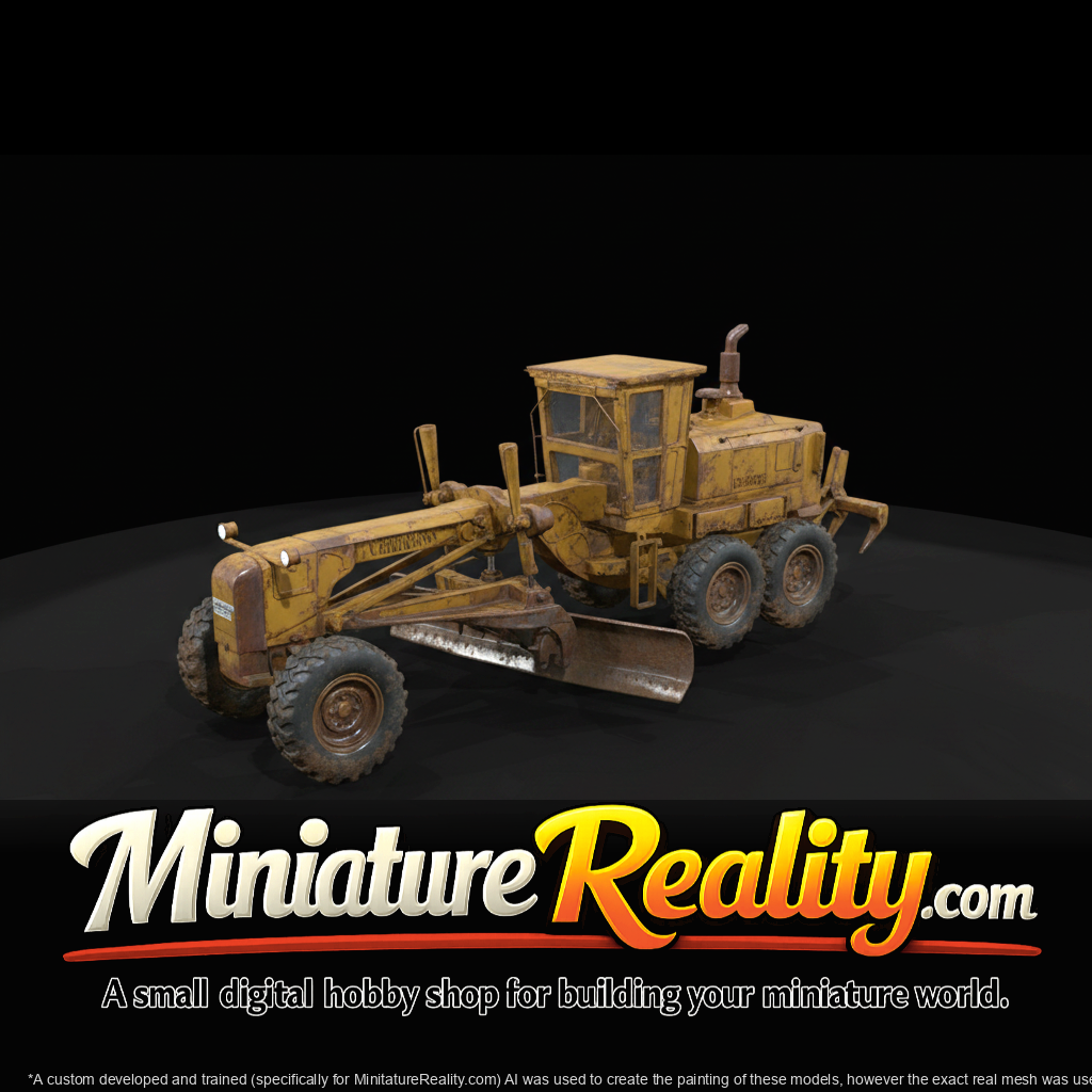 Komatsu GD663A-2E Motor Grader miniature, three-quarter view