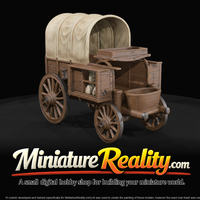 1860s Covered Chuck Wagon - Canvas-Topped Pioneer Food Wagon miniature, three-quarter view — thumbnail 3