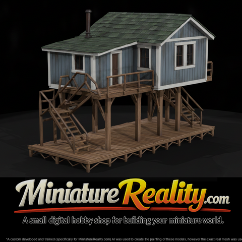 Stilt Cabin on Timber Pier Deck