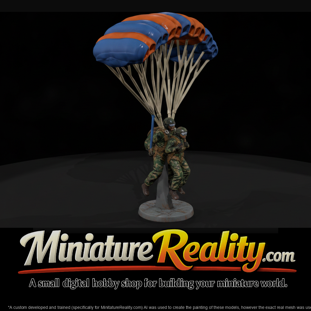 Tandem Parachutists Under Open Canopy