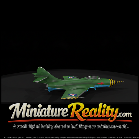 Vintage Fighter Jet miniature, three-quarter view