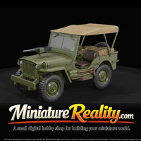 WWII-Style Military Jeep miniature, three-quarter view — thumbnail 3