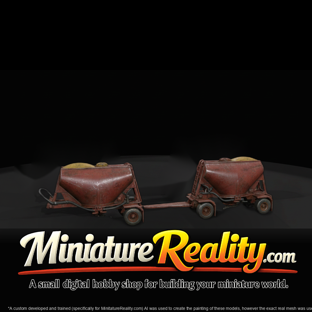 Double Dry Bulk Trailer miniature, three-quarter view