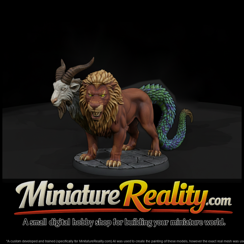 Chimera miniature, three-quarter view