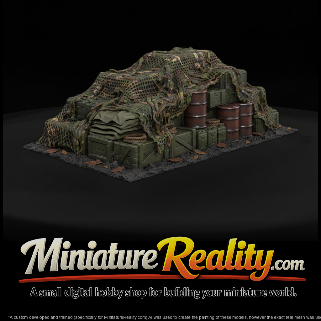 WWII Camo-Netted Supply Dump