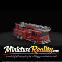 Fire Truck with Aerial Ladder miniature, three-quarter view — thumbnail 3
