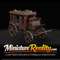 Victorian Horse-Drawn Hearse Carriage miniature, three-quarter view — thumbnail 3