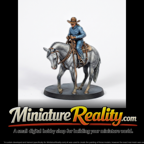 Cowboy on Horse — Mounted