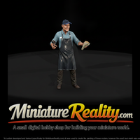0128 service food cart vendor miniature, three-quarter view — thumbnail 1