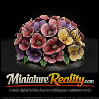 Stylized Sculpted Flower Cluster miniature, three-quarter view — thumbnail 2