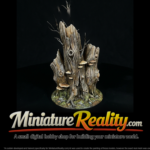 Stylized Dead Tree Stump Terrain Base