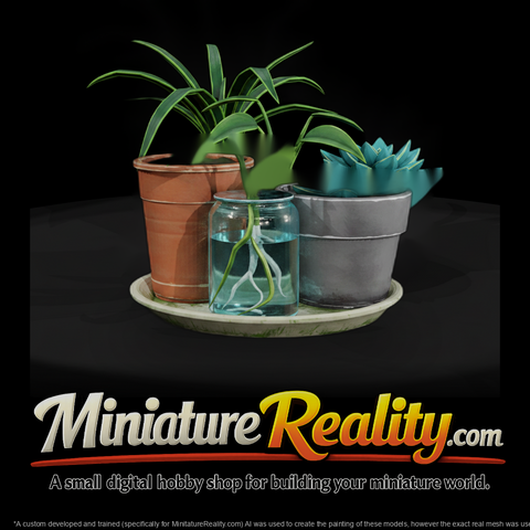 Stylized Low Poly Potted Plant Propagation Set Hh6
