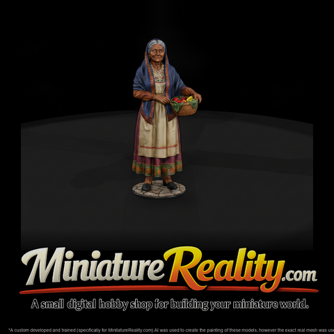 Elderly Market Woman with Basket