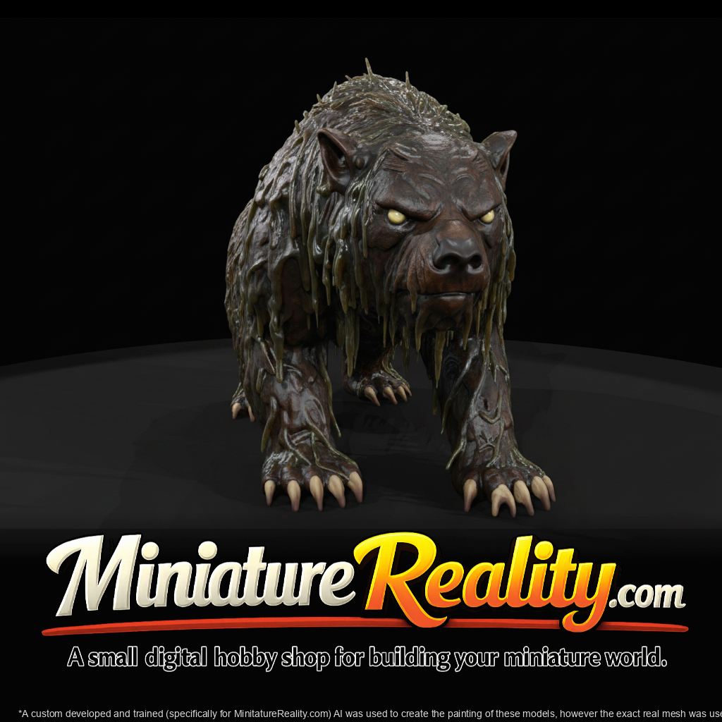 Blighted Marsh Beast - Swamp miniature, three-quarter view