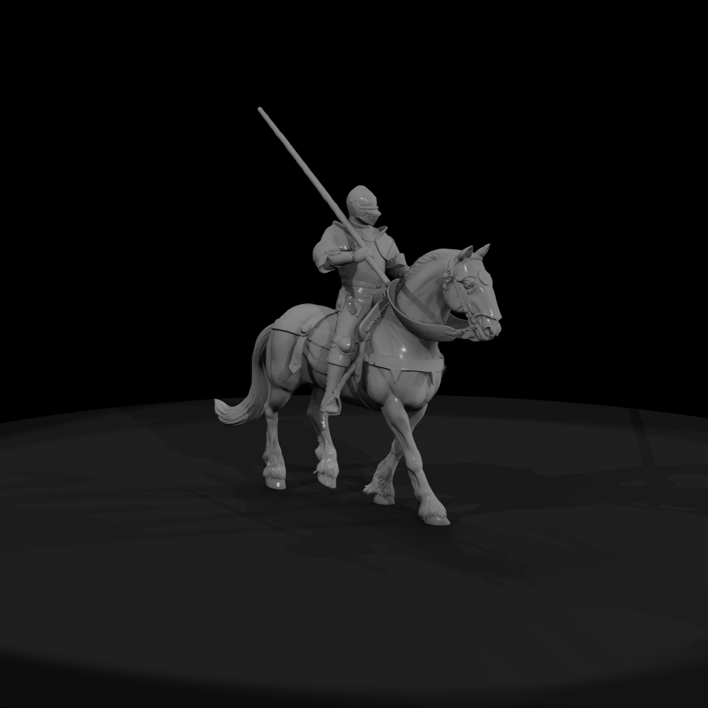 Mounted Knight in Full Plate Armor — 28mm Wargaming