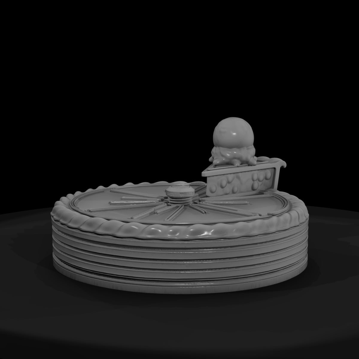 stylized-pie-cake-with-ice-cream-topper-3d-printable-miniature-484509