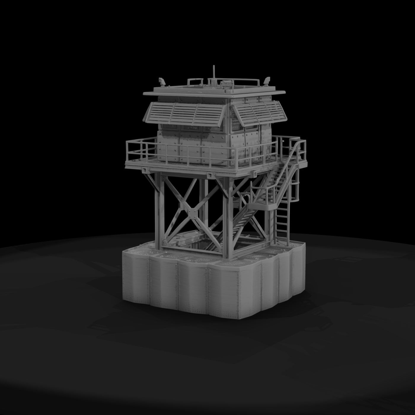 Mil 242 Modern Desert Elevated Sangar Tower